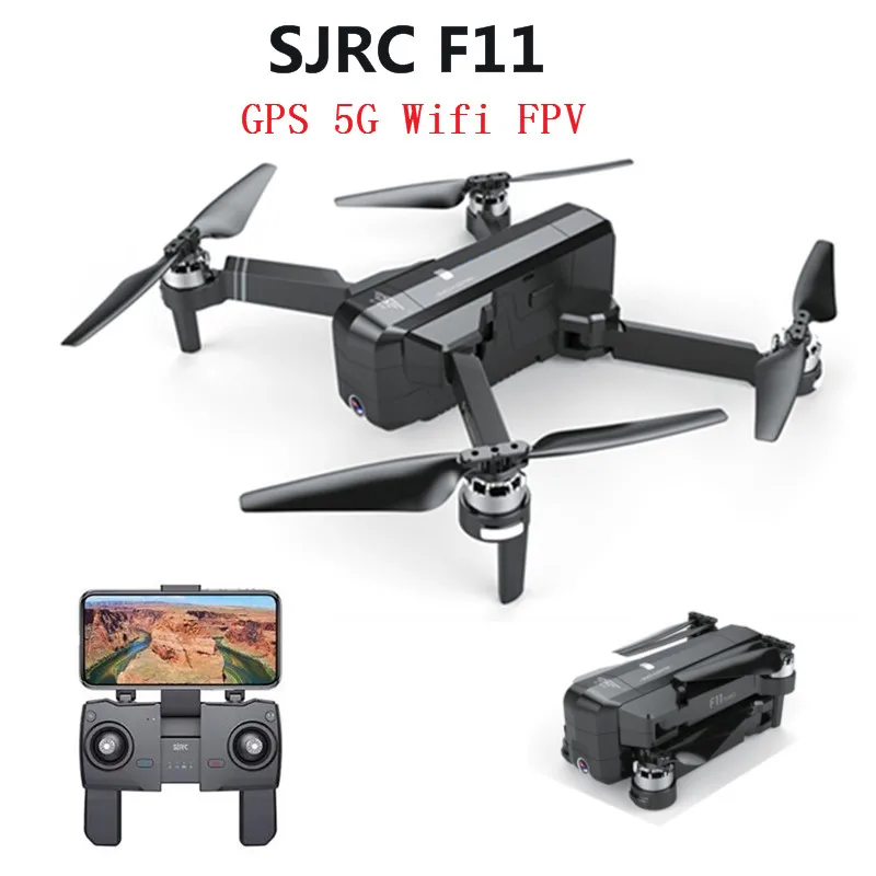 Дрон SJRC F11 с GPS Wi Fi FPV 1080P 25 минут полета|Радиоуправляемые вертолеты| |