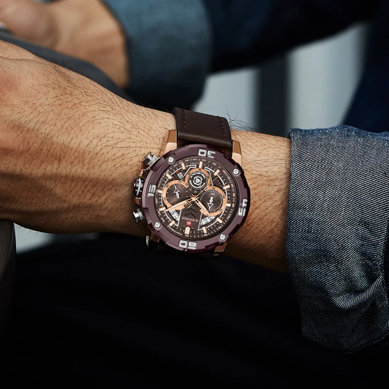 Часы наручные NAVIFORCE Мужские кварцевые брендовые Модные Аналоговые