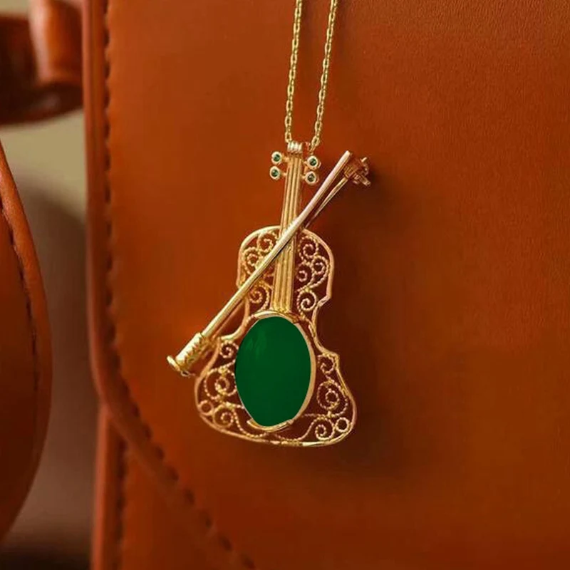 Модное изысканное ожерелье с кулоном Pipa креативное украшение для ношения двумя