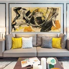 Классический абстрактный желтый и черный постер с принтом, настенная живопись на холсте, настенные картины для гостиной, домашний декор