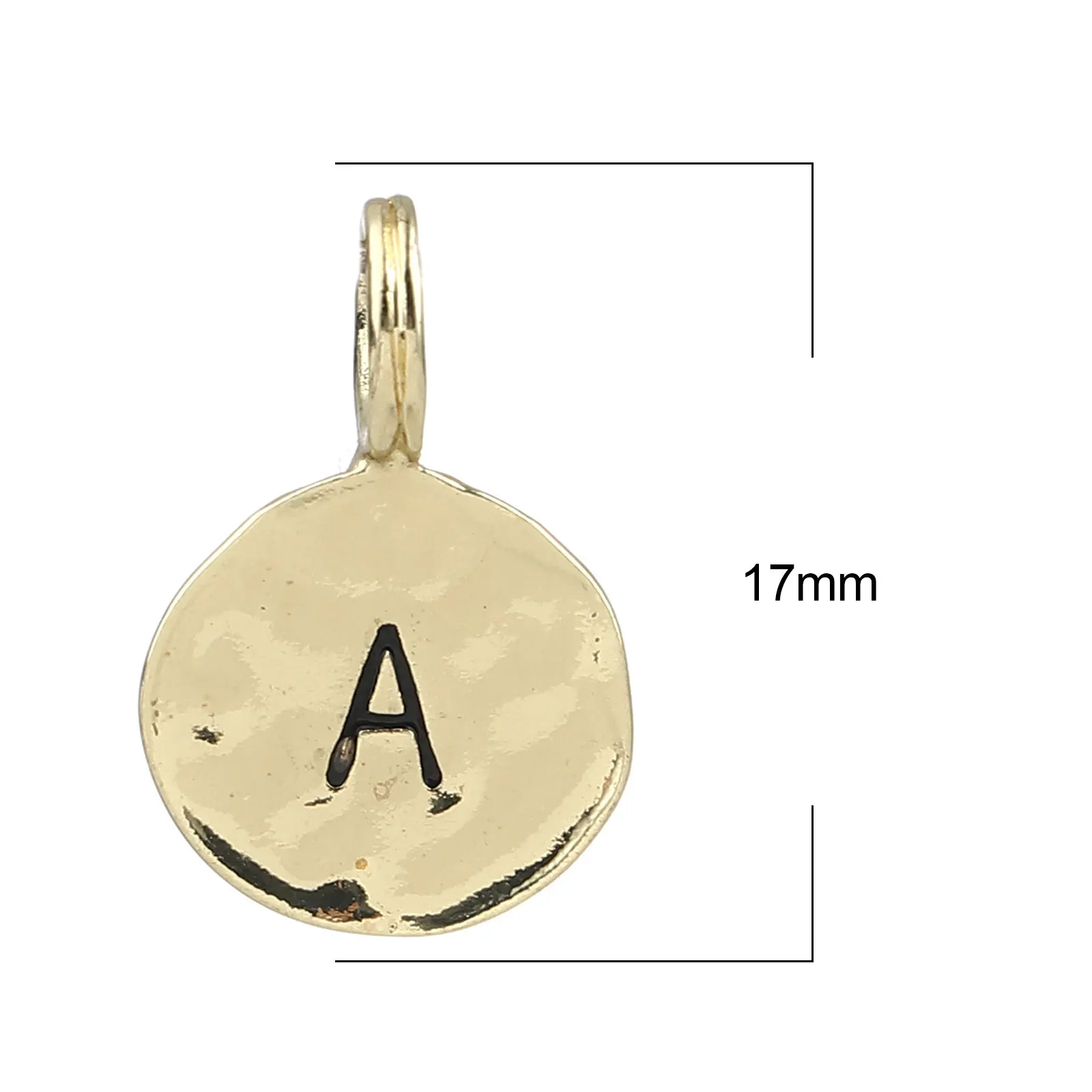 

Trendy Zinc Based Alloy Charms Round Gold Plated Initial Alphabet/ Capital Letter Enamel Necklace Pendant Personality Jewelry
