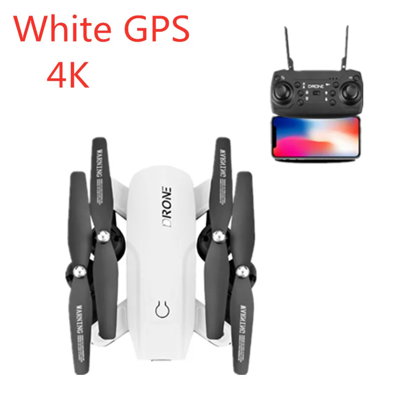 WHite-4K-GPS Дрон FN R2 двойная камера HD/gps Дрон 4k WiFi fpv Квадрокоптер оптический поток hover Дрон с камерой Радиоуправляемый вертолет Дрон 4k - Цвет: WHite-4K-GPS