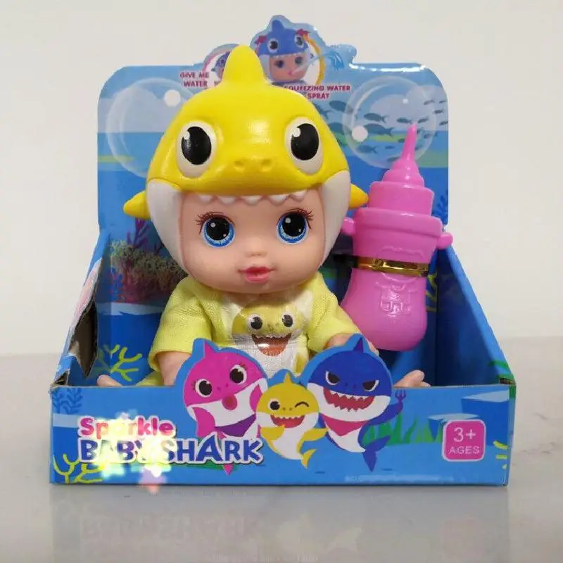

6 Inch Mini Cute Doll Surprise Toy Baby Doll Music Transformed Into Shark Enamel Toy Can speak sing Festival Birthday Gift