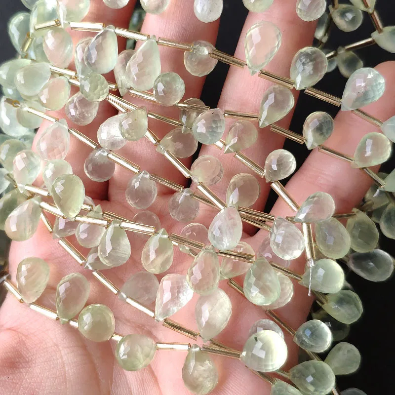 Бусины россыпью 15 шт. зеленые граненые бусины Пренит 10-12 мм оптовая продажа для