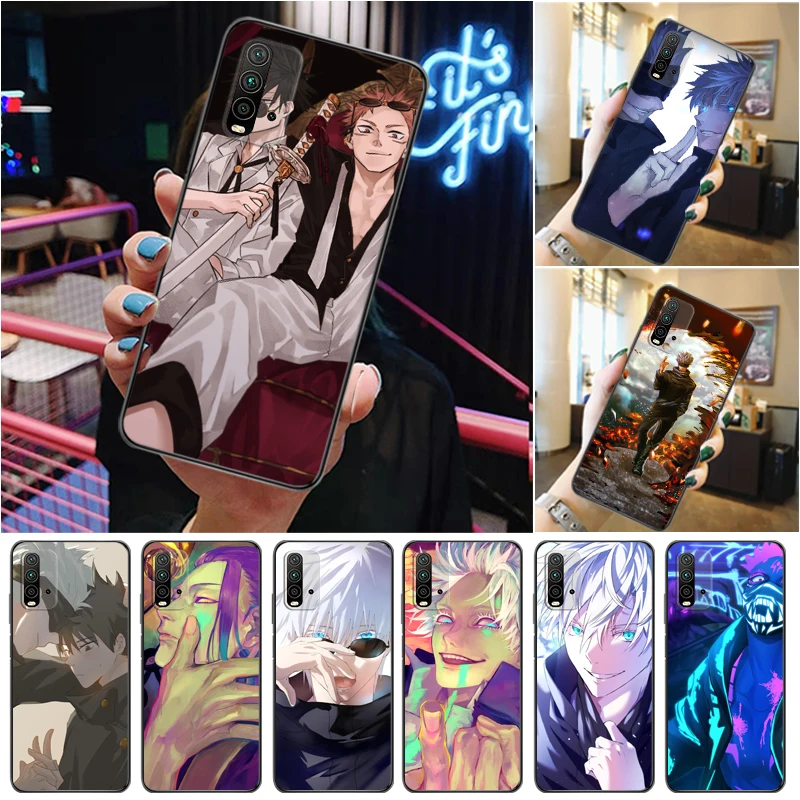 

Jujutsu Kaisen Sukuna Satoru Gojo Yuji Itadori Fushiguro Megumi Phone Case For Xiaomi Redmi 9 9T 9A Pro Cases Funda Carcasa