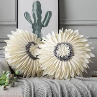european and american ins wind light luxury round chrysanthemum pillow bedside dutch velvet sunflower cushion