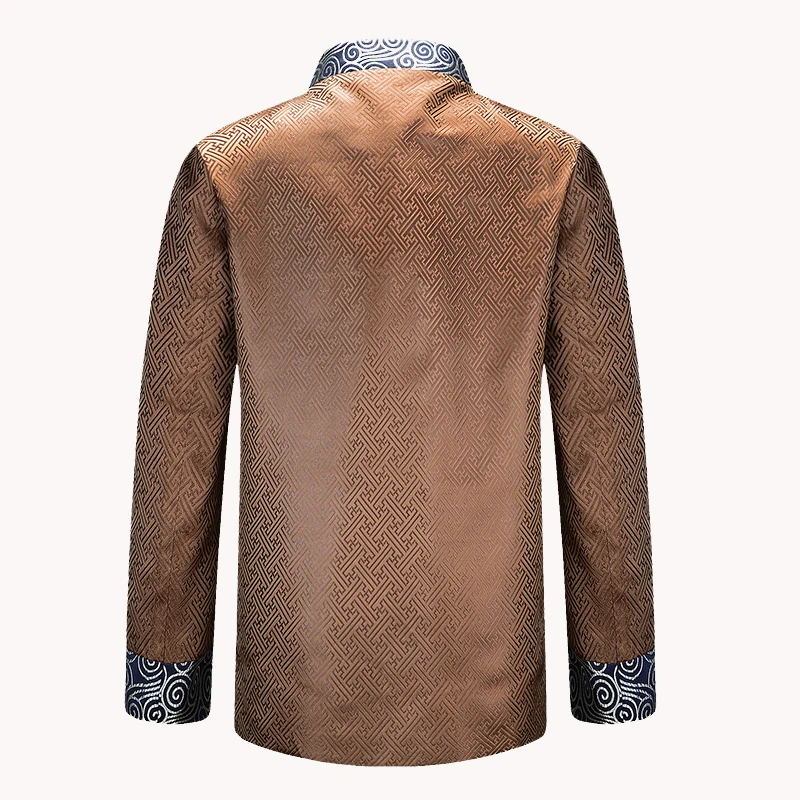 Костюм от Tang Новый Фиолетовый Китайский традиционный мужской костюм с