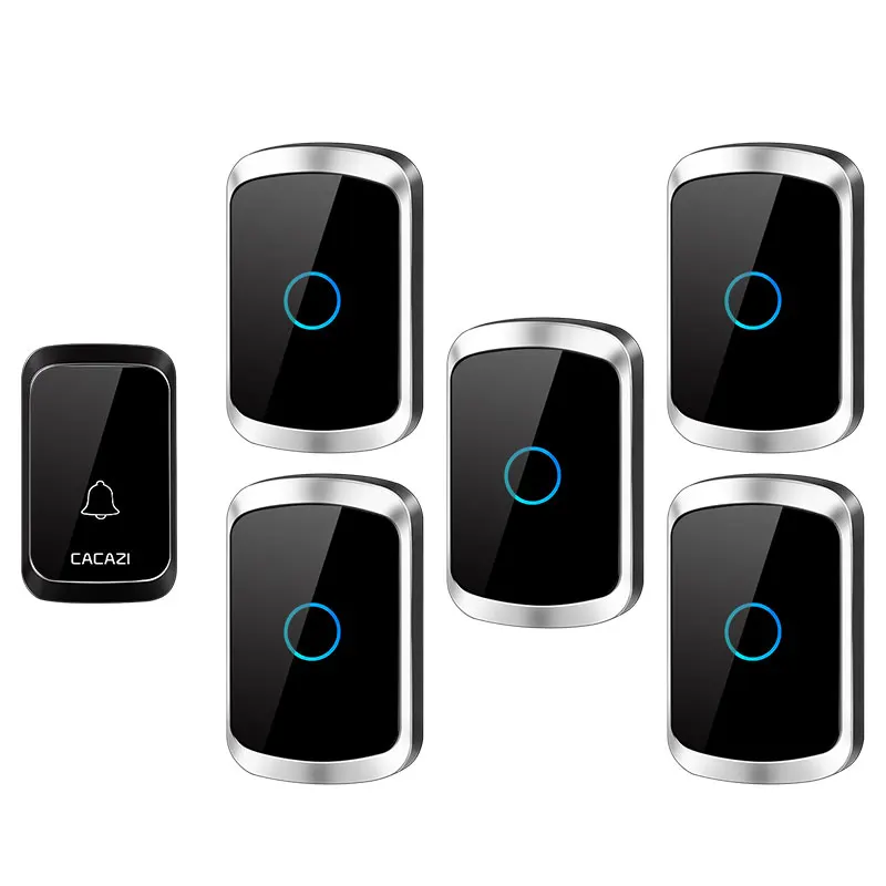 

CACAZI Wireless Doorbell A50 Waterproof 300m Range LED Intelligent Home Furnishing Wireless Call Smart Doorbell 220V School Bell