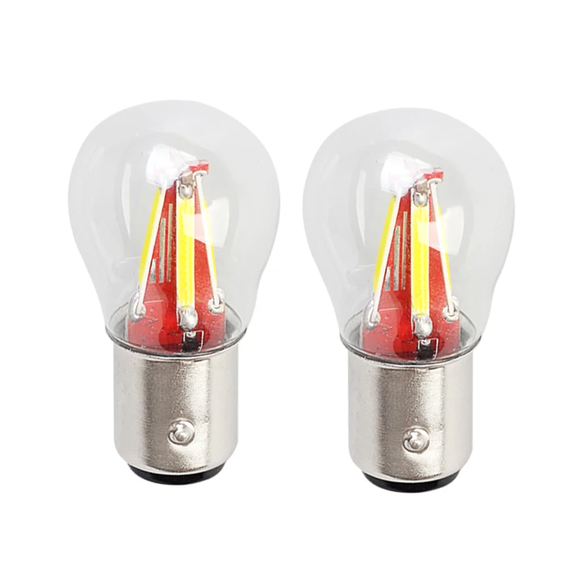 2 PCS 4 filament chips LED P21W ba15s car light 1156 S25 auto vehicle reverse turning bulb lamp DRL white/red/Yellow