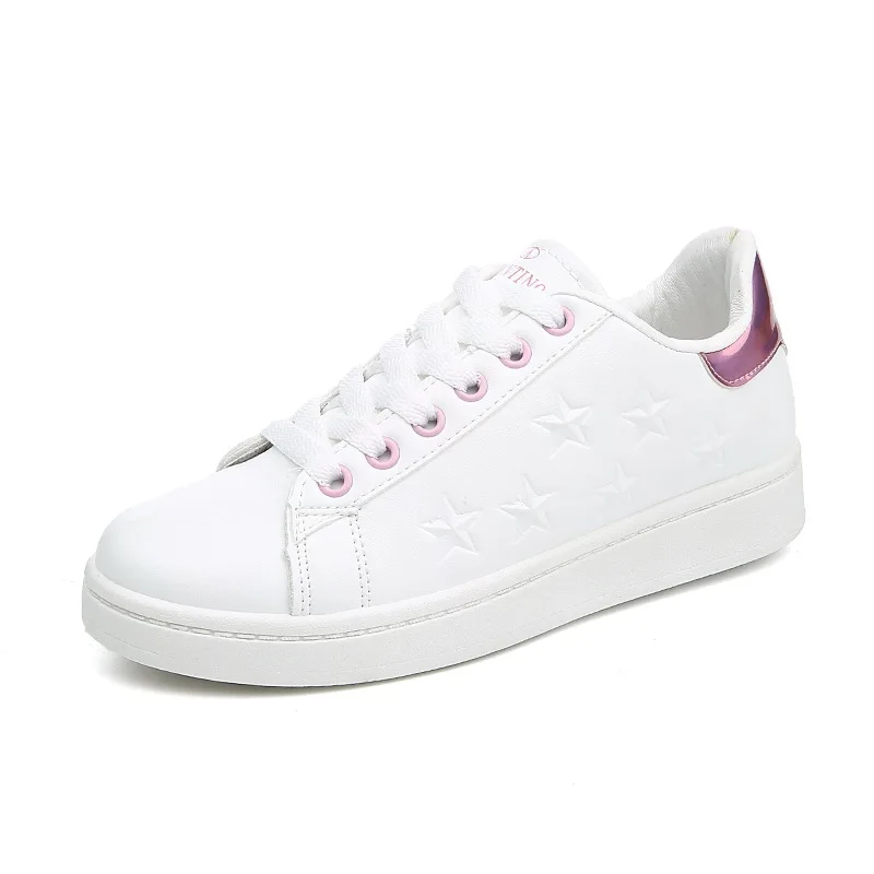 

Новинка осени 2021, женская обувь, белые туфли с пятиконечными звездами, Корейская повседневная обувь для скейтборда, Студенческая спортивна...