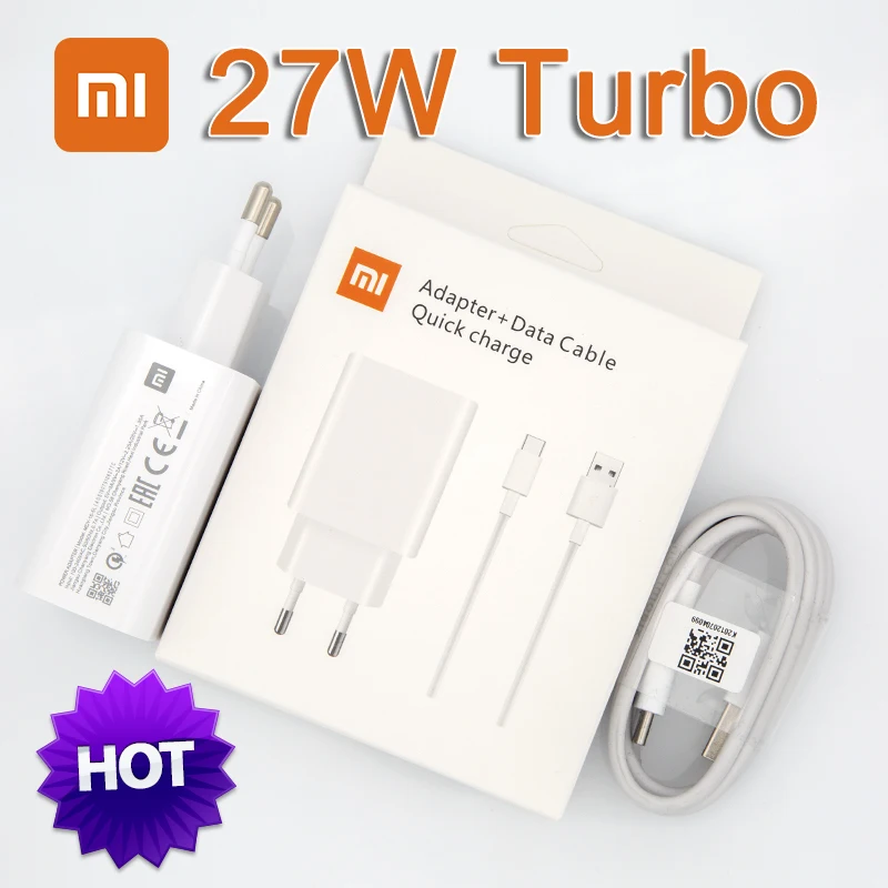 

XIAOMI 27W Charger Original Turbo QC4.0 Fast Charge Adapter Type C Cable For Mi 9 8 SE 9T 6 A2 A1 5 Redmi Note 7 K20 Pro