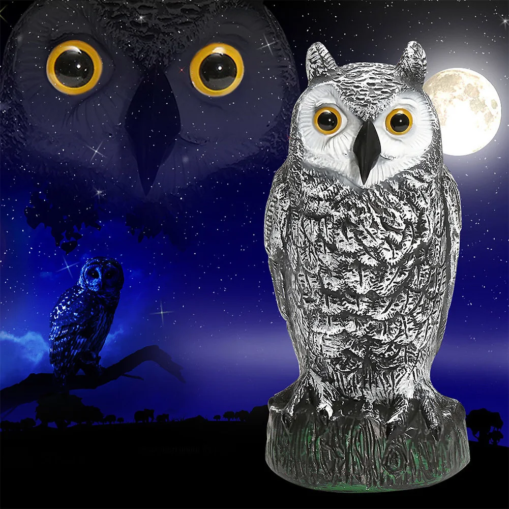 

Hunting Decoy Decorative Simulation Repeller Garden Rodents Control Outdoor Yard Fake Owl Deterrent Large PE Standing Scarer