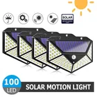 Уличная лампа на солнечной батарее с датчиком движения, 20 Вт, 100 светодиодный одов
