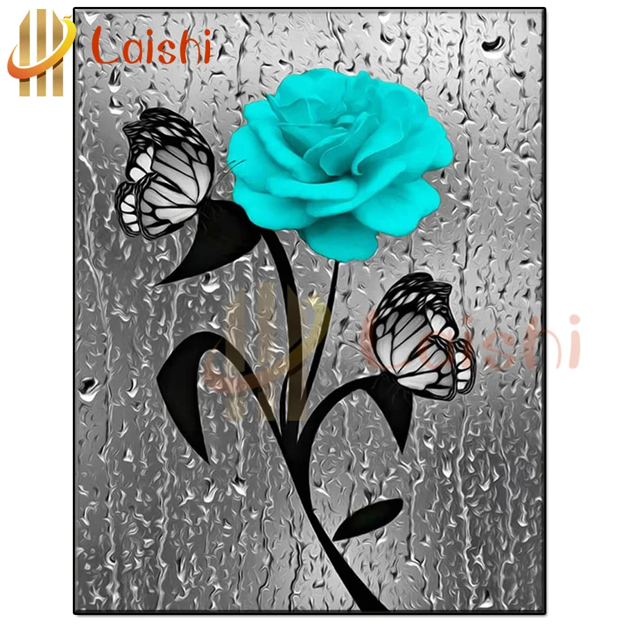 

Diy камни в форме ромба круглый дрель синего цвета розы и бабочка алмазная живопись 5d Алмазная мозаика вышивка с украшением в виде кристаллов значки Настенный декор