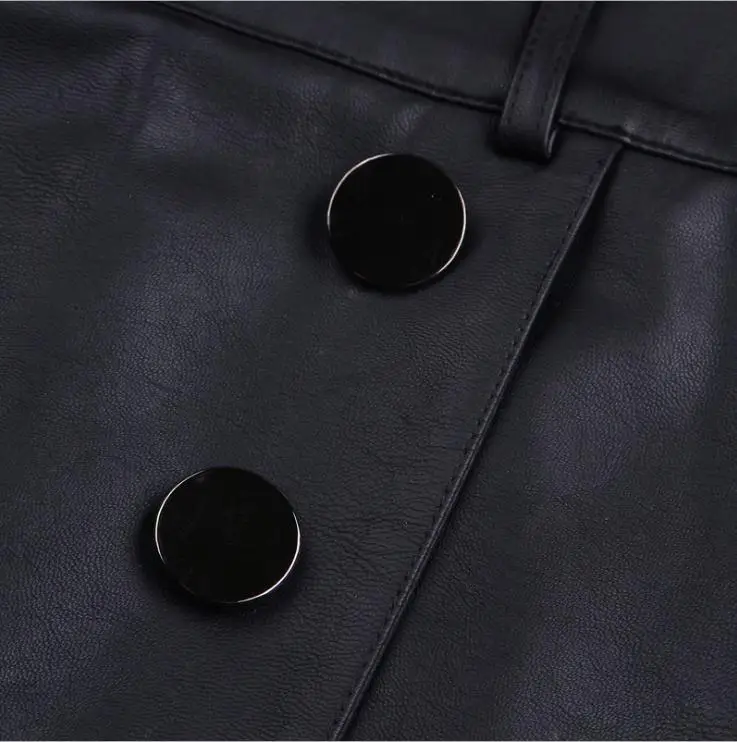 Женская кожаная юбка-трапеция винтажная юбка средней длины с высокой талией и