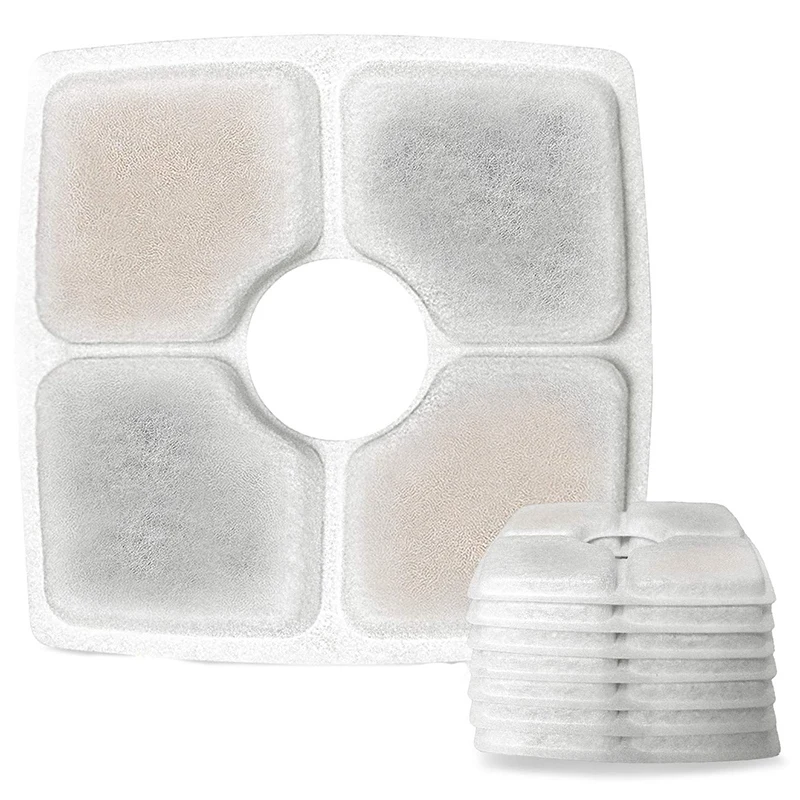 Square Filters for Cat Fountain 8 Pack Suitable 2.5L Pet Flower Fountains Ion Exchange Resin and Acti | Дом и сад