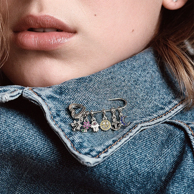 

2020 925 Sterling Silver Heart Flamingo Pendant Charm Me Bracelet Fit Original Pandora Bracelet DIY Jewelry For Women