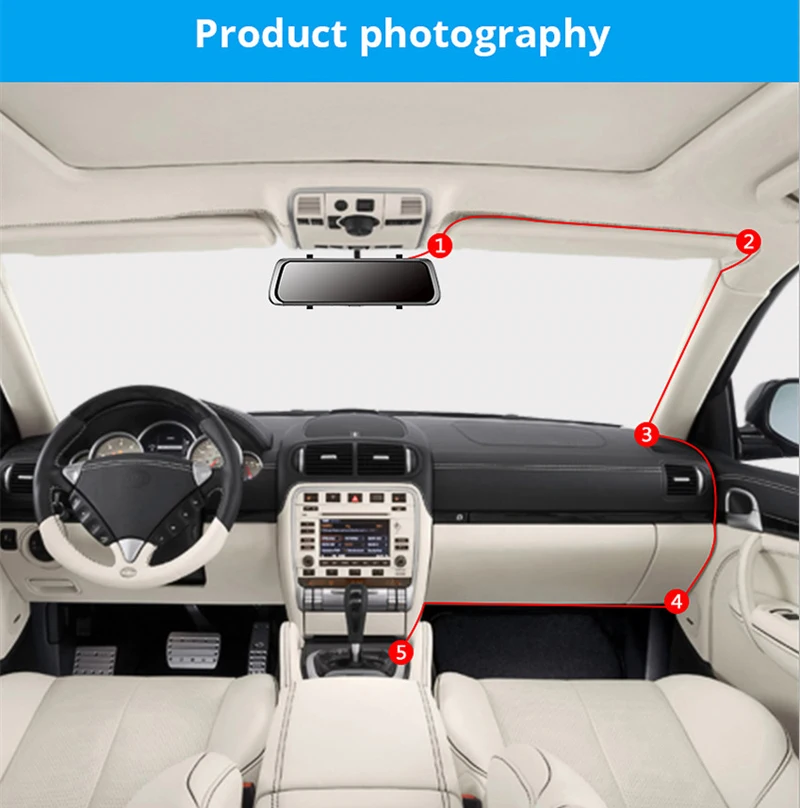 Tefanball 4G ADAS Car DVR Android Rear View Camera HD 10 inches Full IPS Touch Screen Dash Cam GPS Navi Dual Lens Video Recorder
