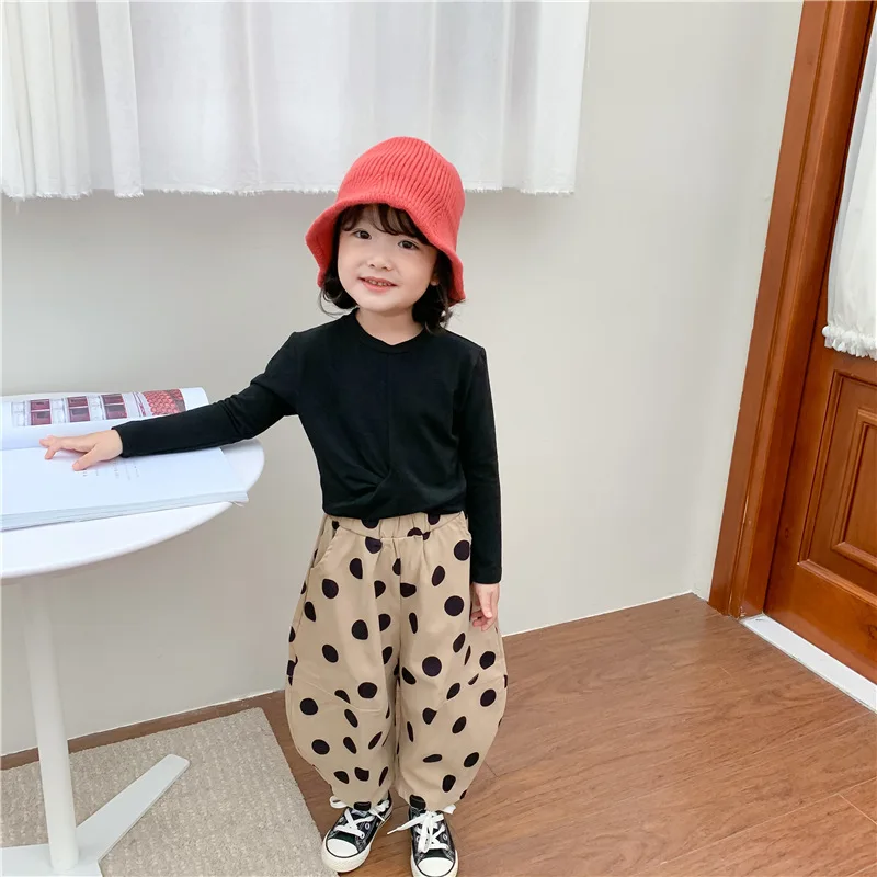 

2020 Autumn New Style Girls Bottoming Shirts All-match Korean-Style Baby Girl Long Sleeve Cross Hoodie with Sleeves Fashion