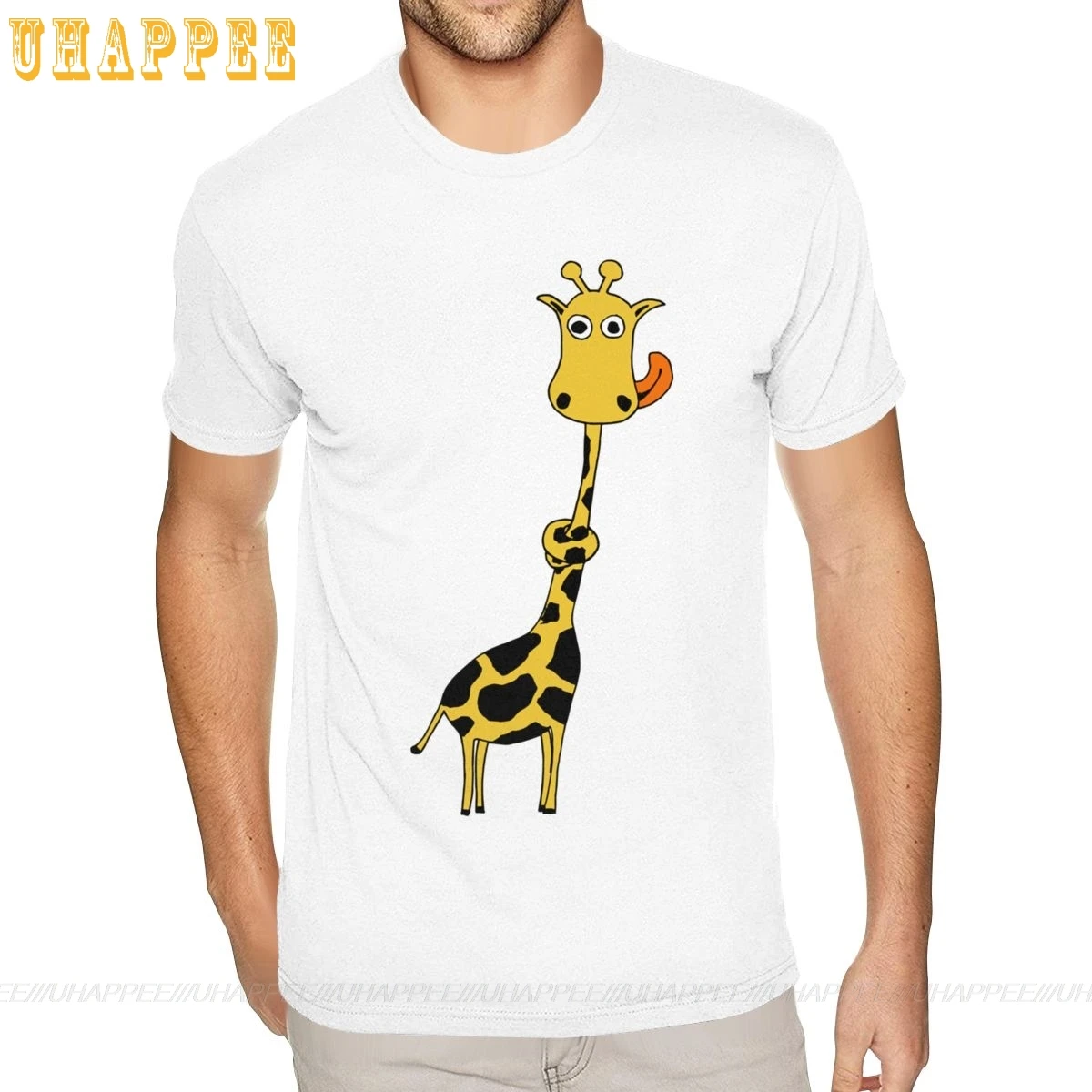 

Tangled Giraffe Cotton T-shirt S-6XL Men White Cotton T-shirt