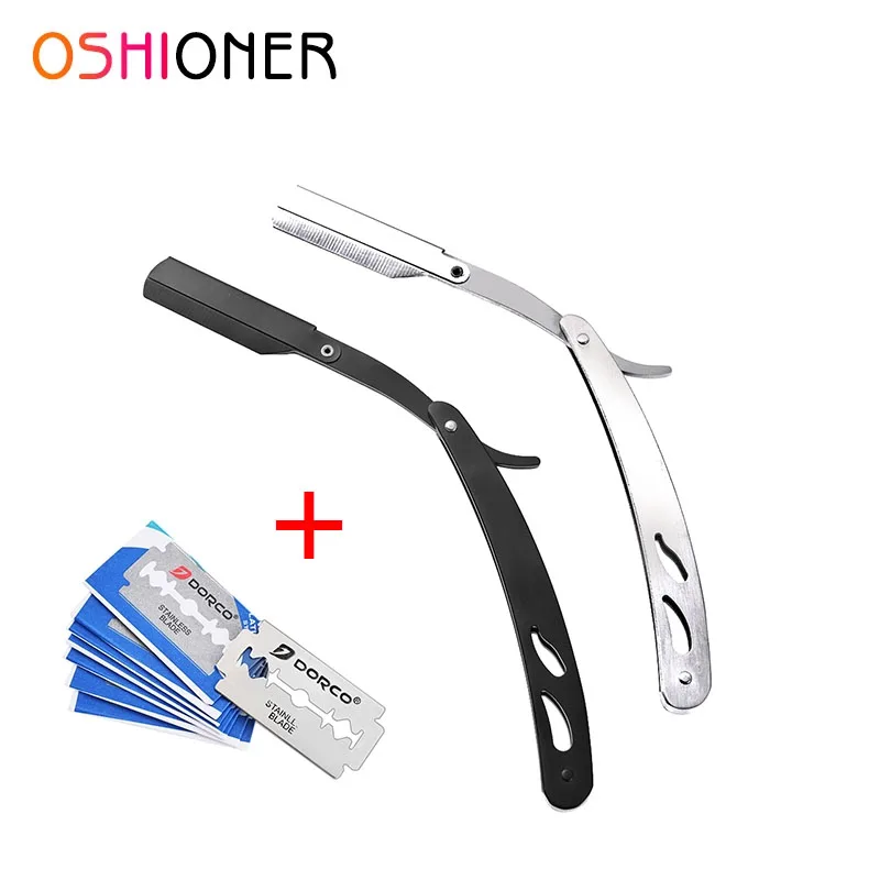 Ручная бритва с прямыми краями из нержавеющей стали острый парикмахерской