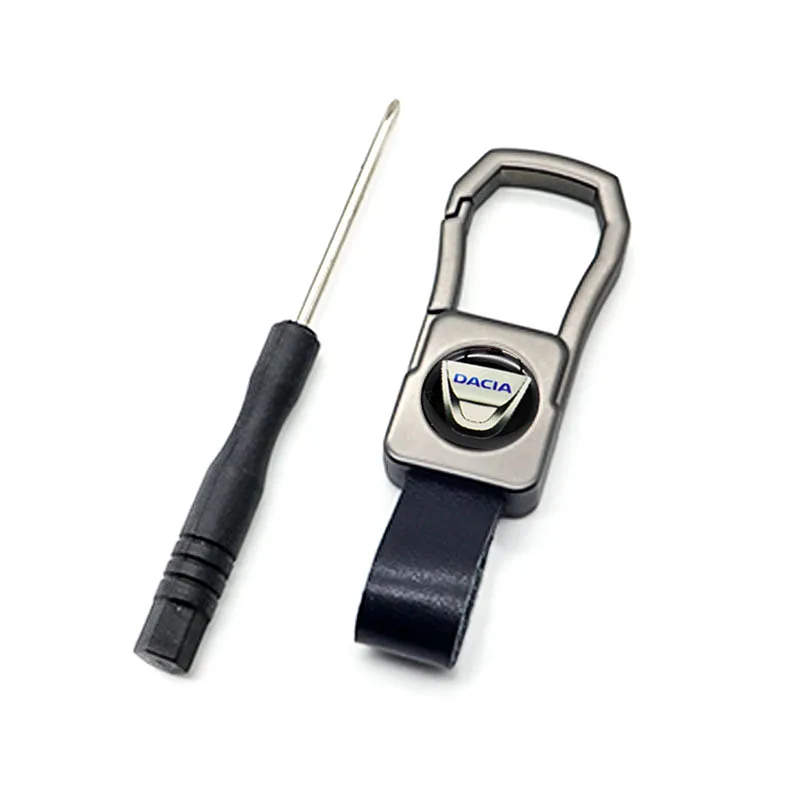 

Dacia- logo car keychain simple waist hanging buckle key cover with leather pendant zinc alloy metal buckle small gifts