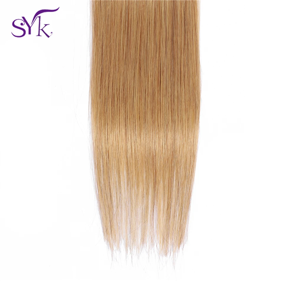 SYK прямые волосы Омбре пучки бразильские человеческие плетение T1B/27 1 шт