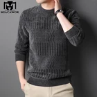 Новый брендовый винтажный свитер, мужские Зимние флисовые толстые теплые пуловеры, мужской облегающий модный полосатый вязаный свитер, мужская одежда Y384