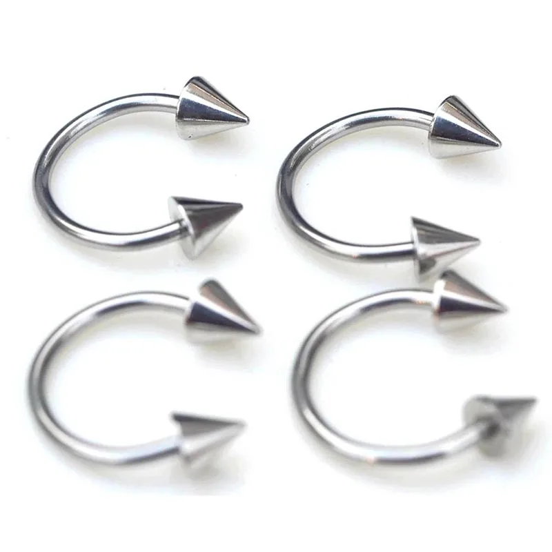 10 шт. конусные шарики подковы круглое кольцо стальные кольца для губ сосков носа