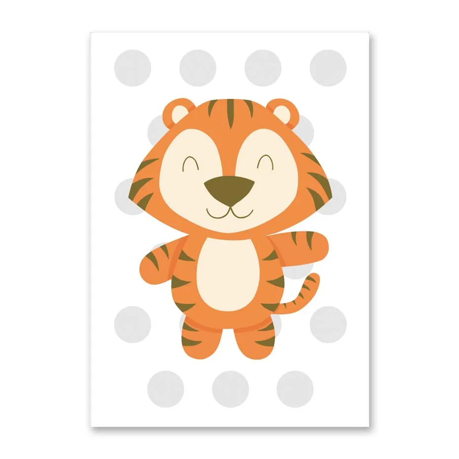 

Cartoon Rabbit Animal Tiger Wall Art Canvas Painting Bear Nursery Nordic Poster Baby Gift Wall Pictures For Living Room Unframed