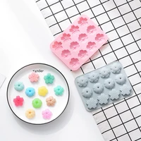 12 cells kinds flower style silicone cake mold heat safe material baking tools handmade biscuitjellyfondantchocolate mold