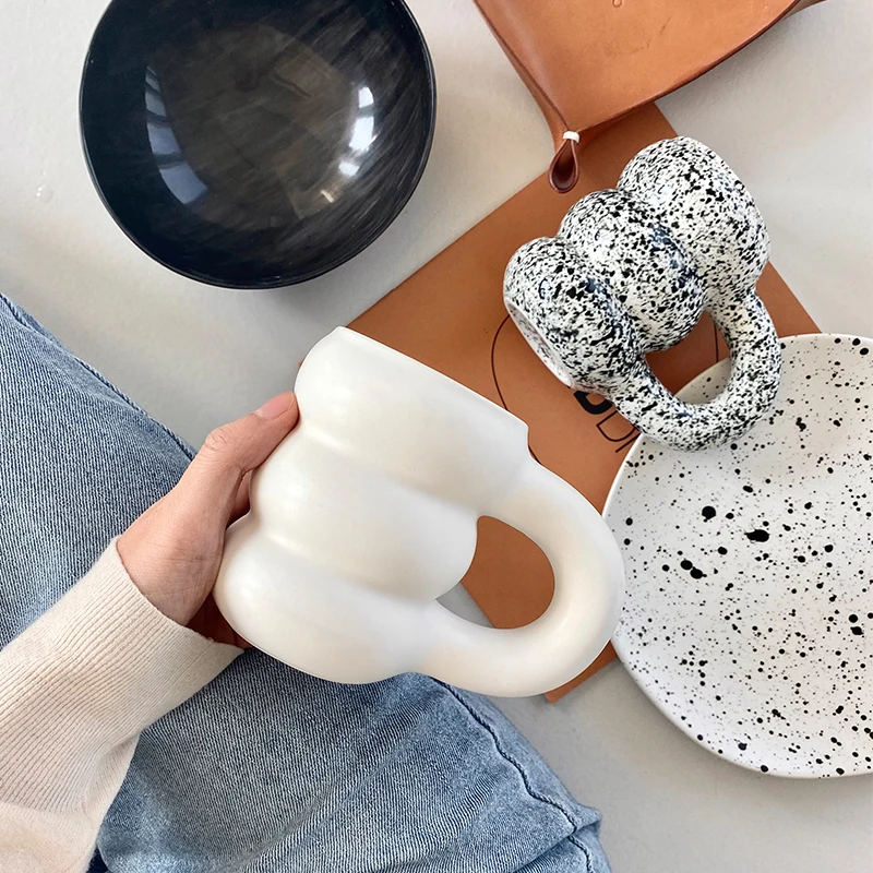 

Nordic Handmade Tyre Coffee Mugs Ceramic Water Cup Kitchen Office Drinkware Breakfast Tea Milk Mug For Family Modern Home Decor