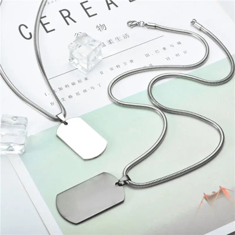 Военная армейская ID искусственная Подвеска из нержавеющей стали прямоугольная