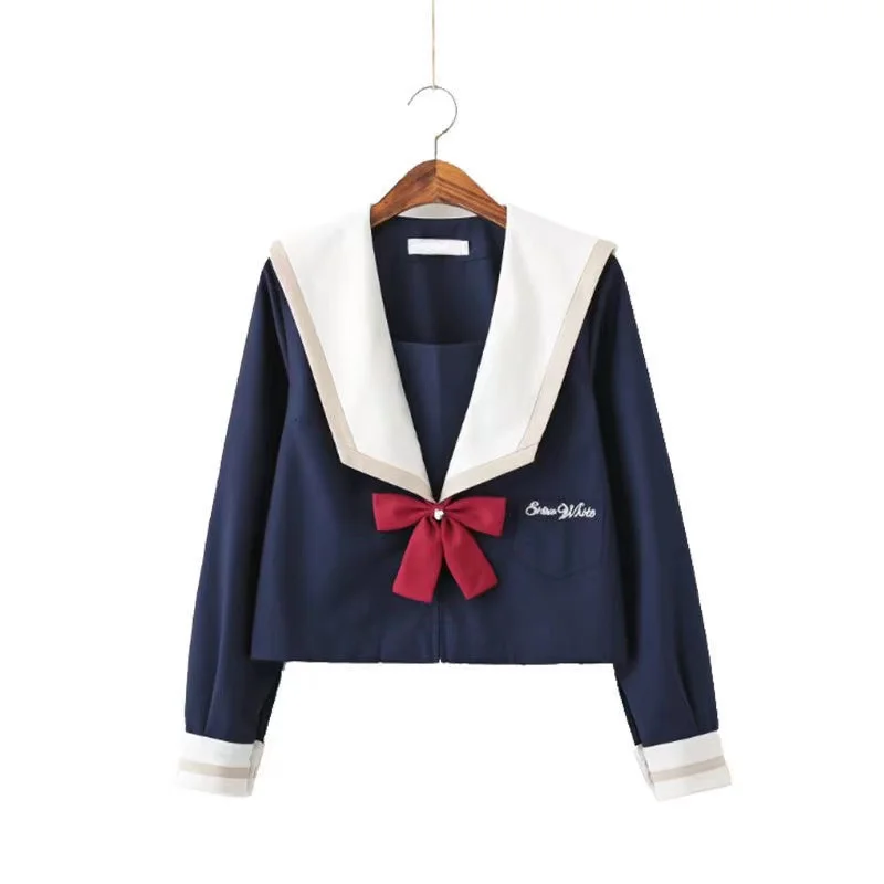 Осень 2021 японская школьная форма для девочек милые длинные матросские топы