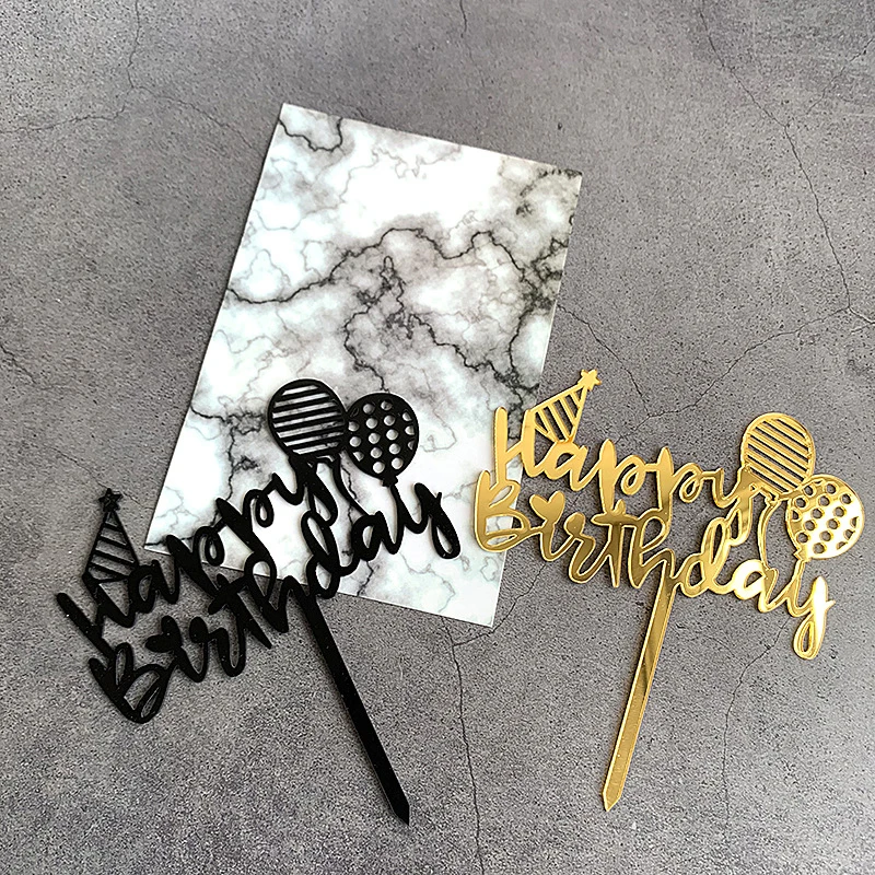 С Днем Рождения Торт Топпер акриловый день рождения десерт украшение кекс | Дом и