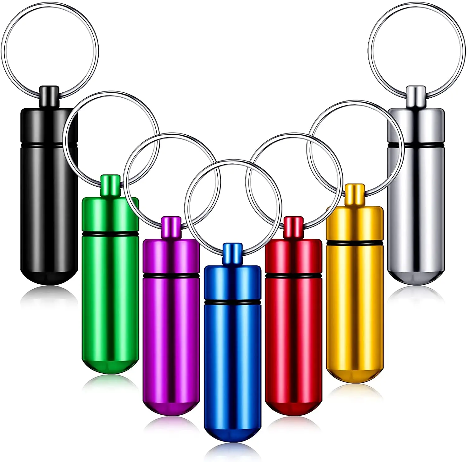 

3pcs Aluminum Keychain Pill Case Portable Waterproof Mini Bottle
