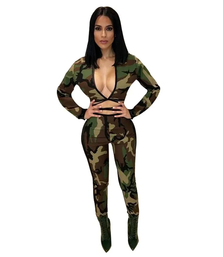 

New Product Hot Sale Autumn and Winter Models Camouflage Casual Suit Simple and Versatile Long-sleeved Shirt Pencil Look Pants
