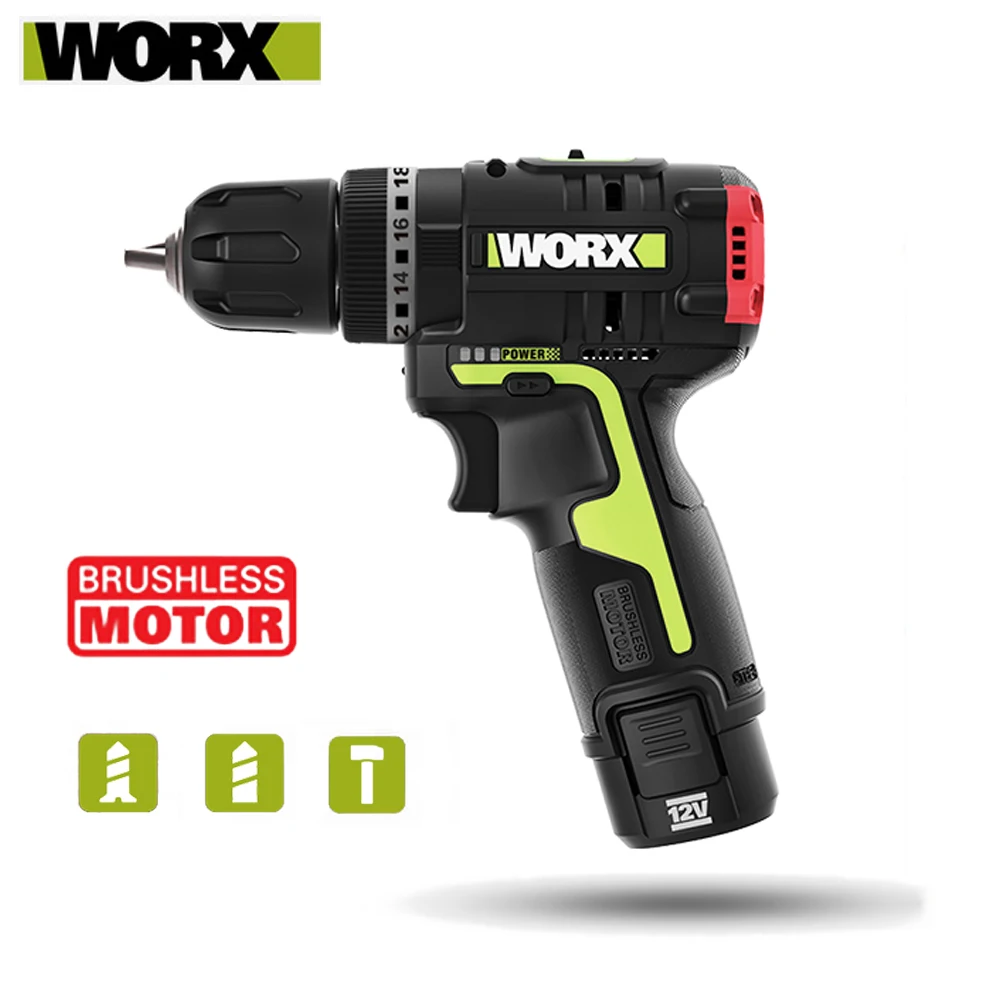 

Worx WU131X Impact Screwdriver Brushless Motor 40N.m Impact Hammer Drill Cordless Electric Drill Power Tools Lithium Battery