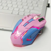 pink wireless computer gaming mouse rechargeable optical mice 2400 dpi ergonomic usb cute pc gamer office mause for girls purple
