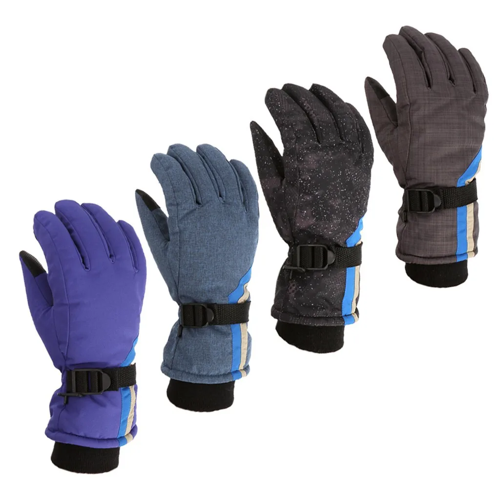 Зимние перчатки для мужчин и женщин большие размеры однотонные зимние лыжные