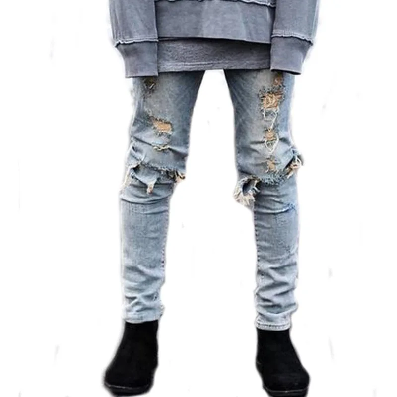 

Мужские Винтажные Джинсы High Street City Boy с отверстиями для воды