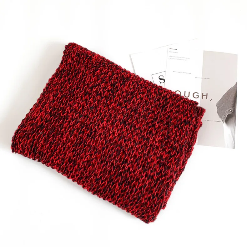 Для женщин 35*195 см зимние Вязание из искусственной шерсти шарф красный Серый пара