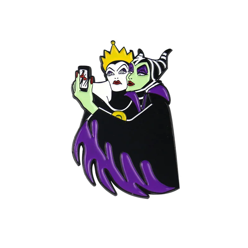 Эмалированная брошь Maleficent для рюкзаков сумок джинсов одежды значок с лацканами