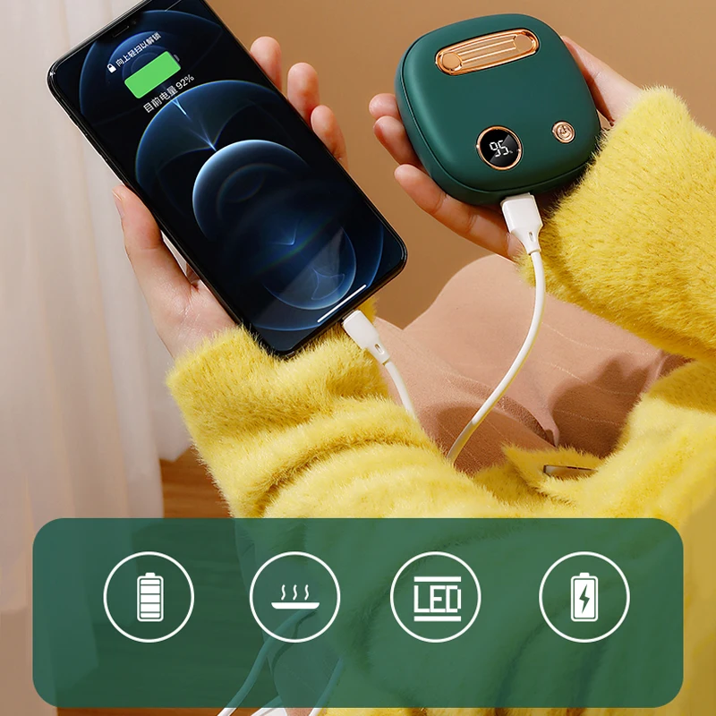 

Модный электрический обогреватель для рук с зарядкой от USB, зимний обогреватель, бытовой уличный внешний аккумулятор 5000 мАч, дорожный удобн...