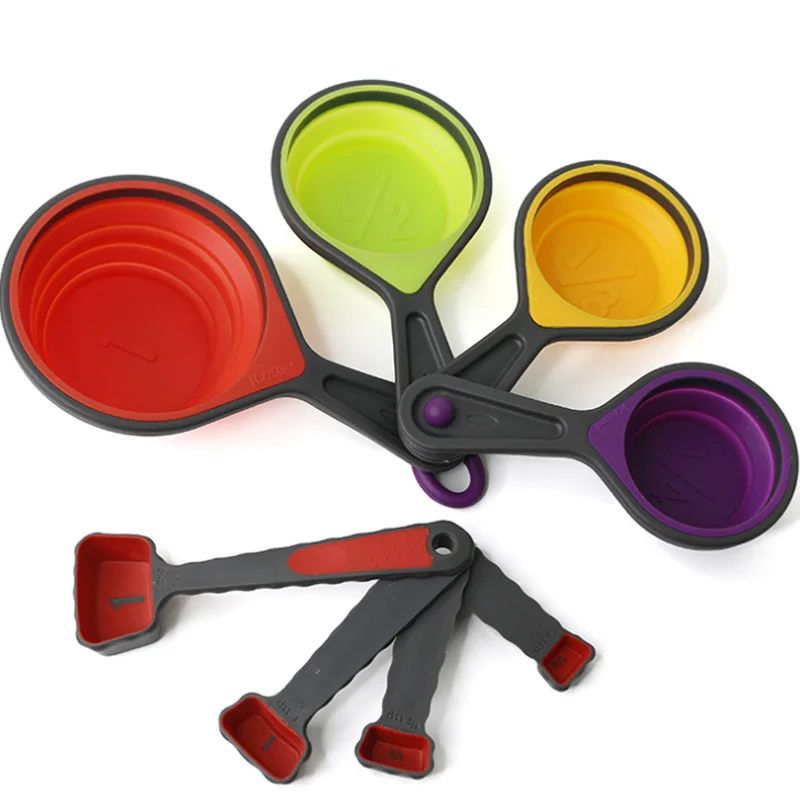 Силиконовые телескопические мерные чашки ложки для выпечки мерная ложкa