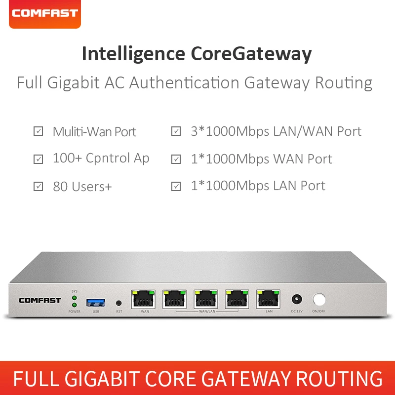 Wireless full gigabit AC core gateway routing LAN/WAN Port wifi Gigabit AC Router load balance router gateway Interface 200 user