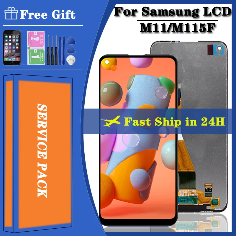 Pantalla LCD Original para Samsung Galaxy M11, montaje de cristal digitalizador con Marco, M115, SM-M115, M115F, M115G/DS-0