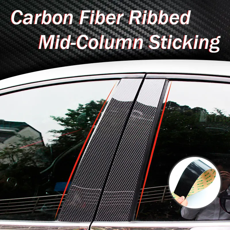 

Carbon Fiber Car Door Window Pillar Posts Piano Trim Cover Kit Fit For 1 3 5 series X3 X5 X6 Window Panel Exterior Carbon Style