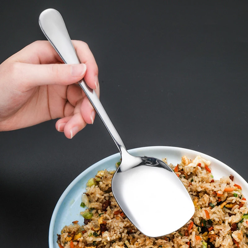 

1 шт., столовая ложка из нержавеющей стали с длинной ручкой