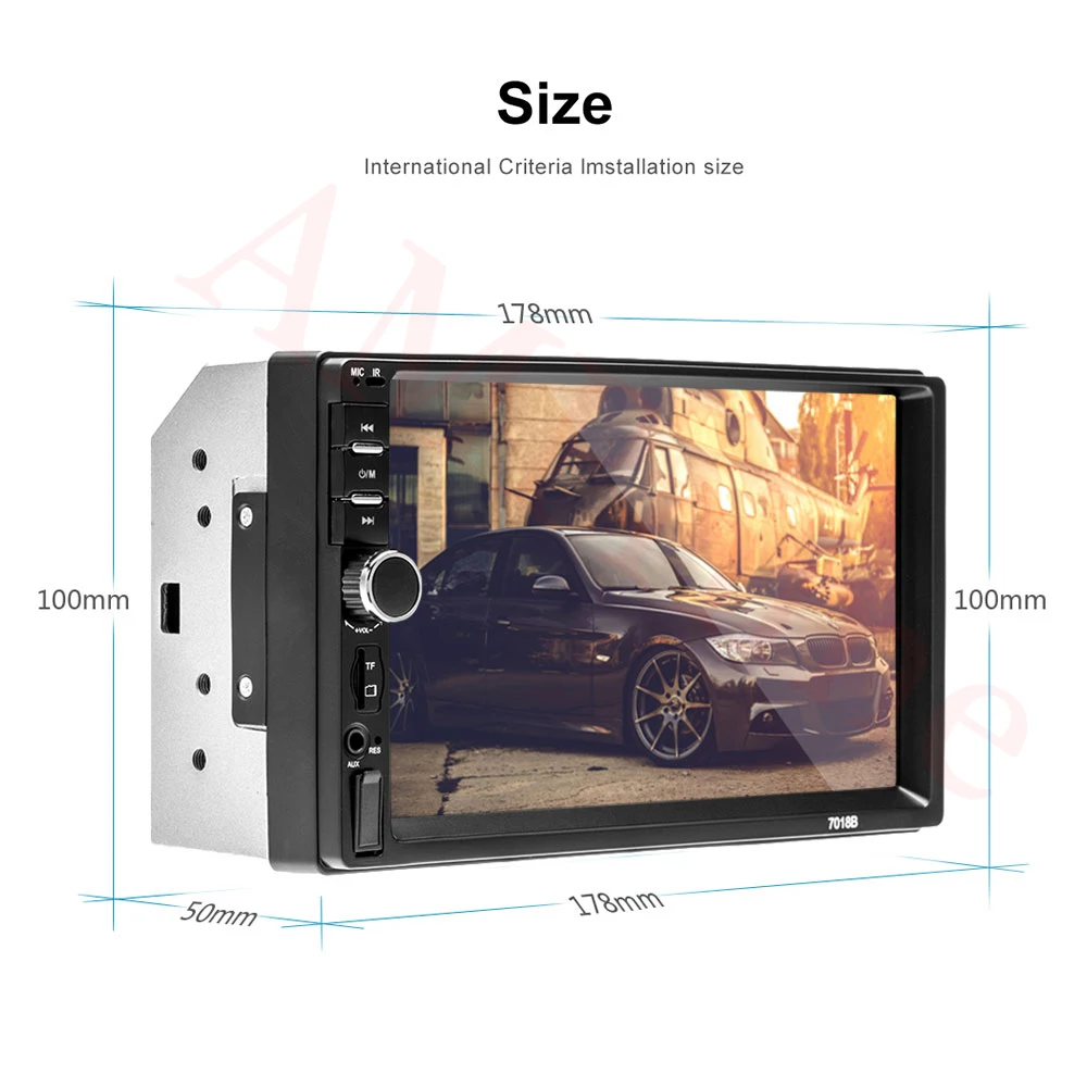 Автомагнитола AMPrime 2 Din 7 " USB AUX FM мультимедийный плеер с поддержкой камеры Mirror Link
